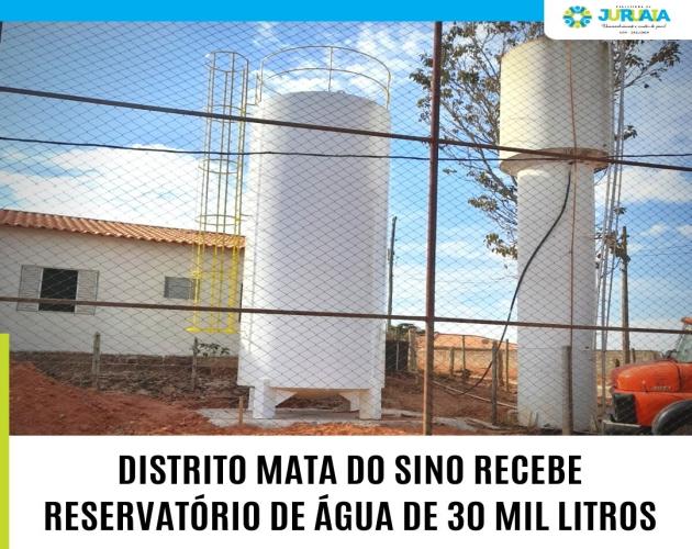 DISTRITO MATA DO SINO RECEBE RESERVATÓRIO DE ÁGUA DE 30 MIL LITROS