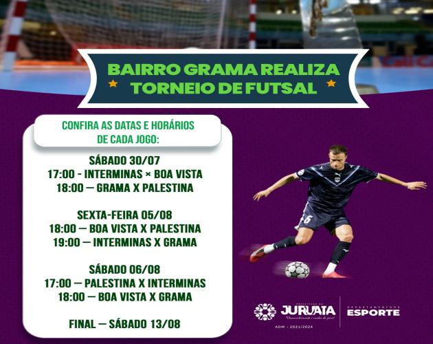 BAIRRO GRAMA REALIZA TORNEIO DE FUTSAL
