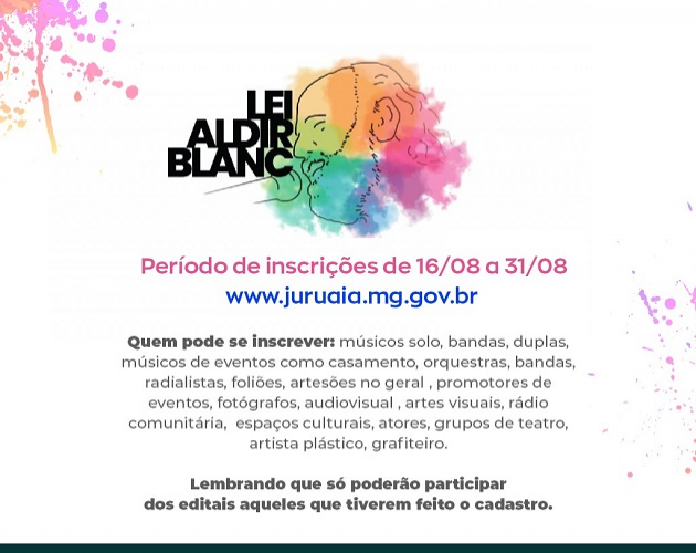 PREFEITURA DE JURUAIA INICIA LEVAMENTO DE AGENTES CULTURAIS PARA LEI ALDIR BLANC 