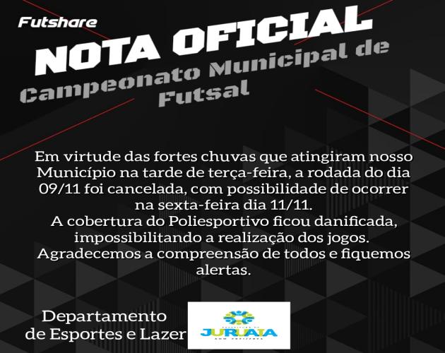 COMUNICADO DO DEPARTAMENTO DE ESORTES DE JURUAIA