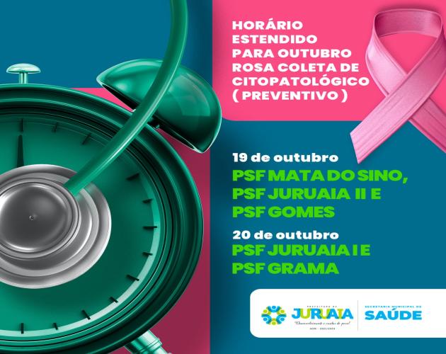 OUTUBRO ROSA: HORÁRIO ESTENDIDO PARA COLETA DE PREVENTIVO