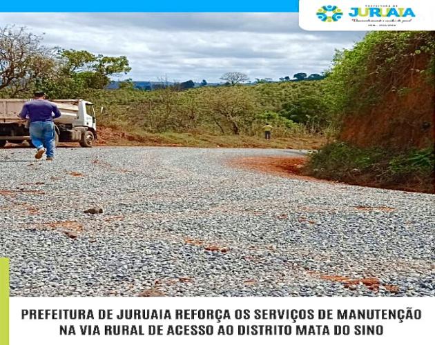 PREFEITURA DE JURUAIA REFORÇA OS SERVIÇOS DE MANUTENÇÃO NA VIA RURAL DE ACESSO AO DISTRITO MATA DO SINO