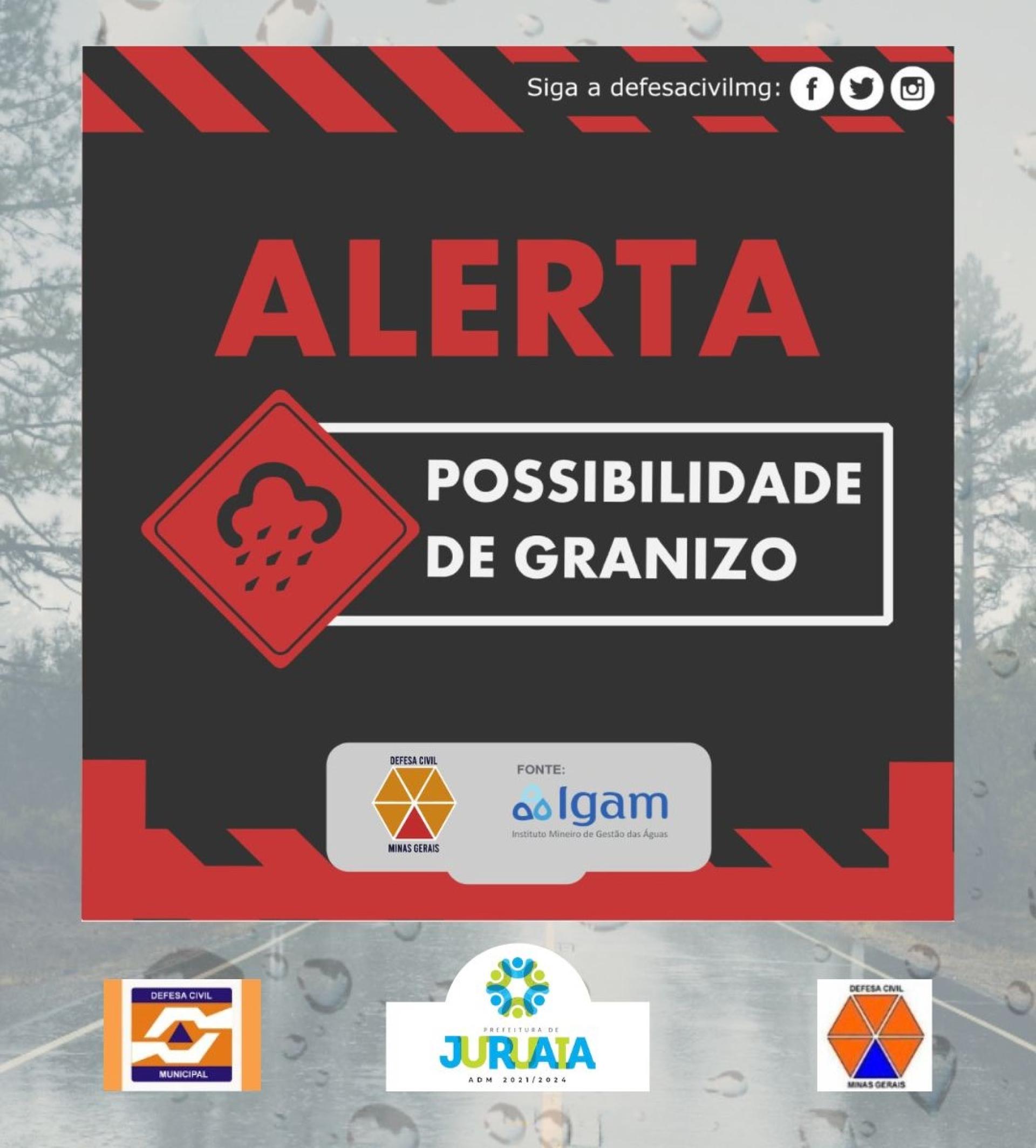 ALERTA DE TEMPESTADE SEVERA COM GRANIZO, VENDAVAL E CHUVA FORTE