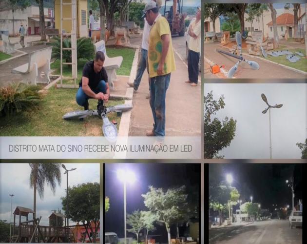 DISTRITO MATA DO SINO RECEBE NOVA ILUMINAÇÃO EM LED