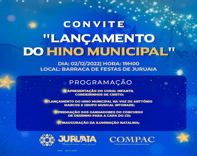 CONVITE - LANÇAMENTO DO HINO MUNICIPAL