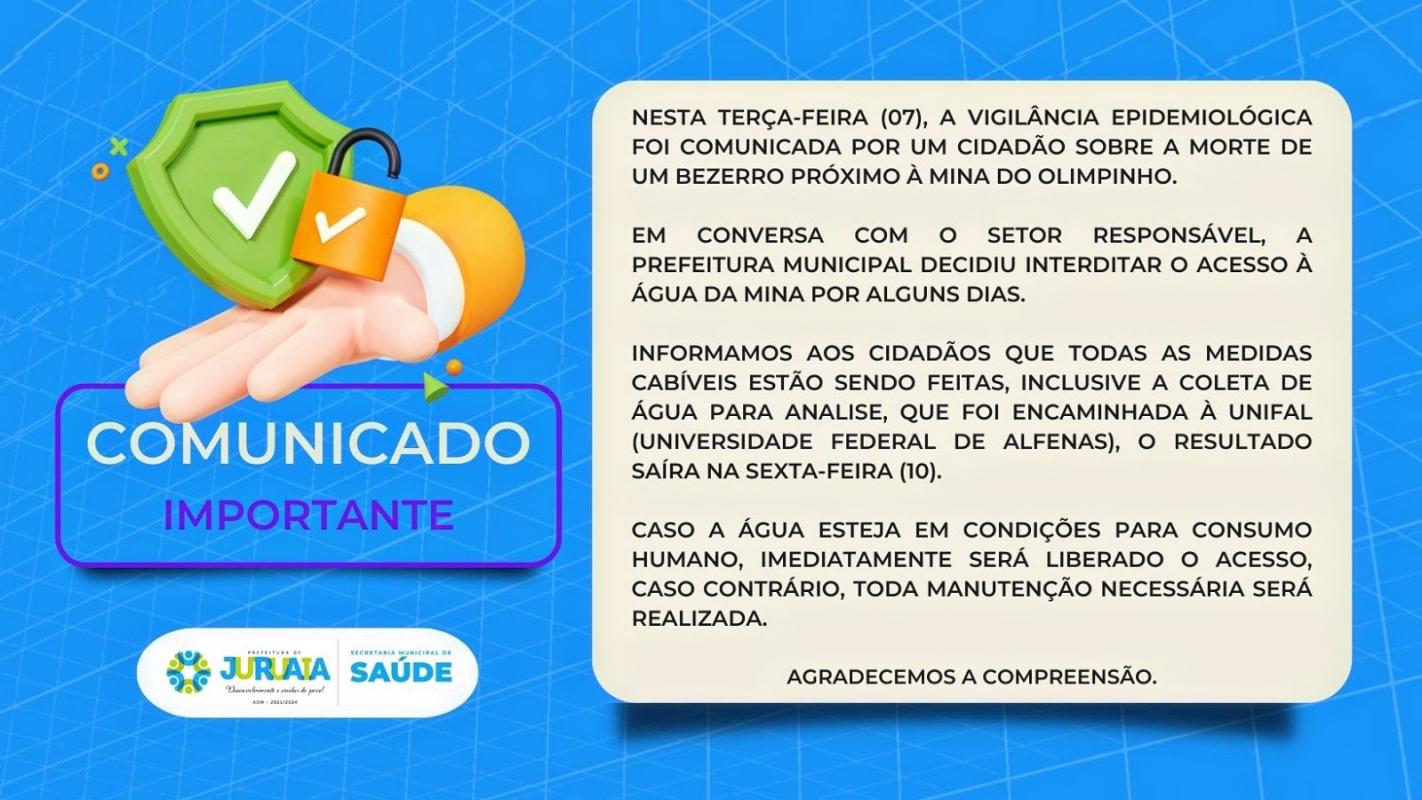 COMUNICADO IMPORTANTE DA VIGILÂNCIA EPIDEMIOLÓGICA