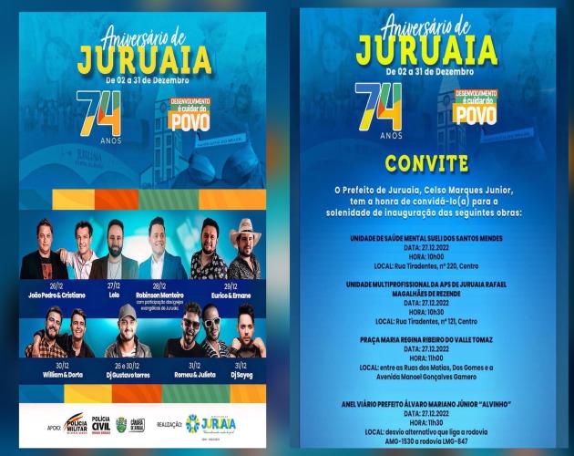 PROGRAMAÇÃO - JURUAIA 74 ANOS