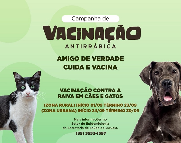 CAMPANHA DE VACINAÇÃO CONTRA A RAIVA COMEÇA NA QUARTA-FEIRA (1º) NA ZONA RURAL