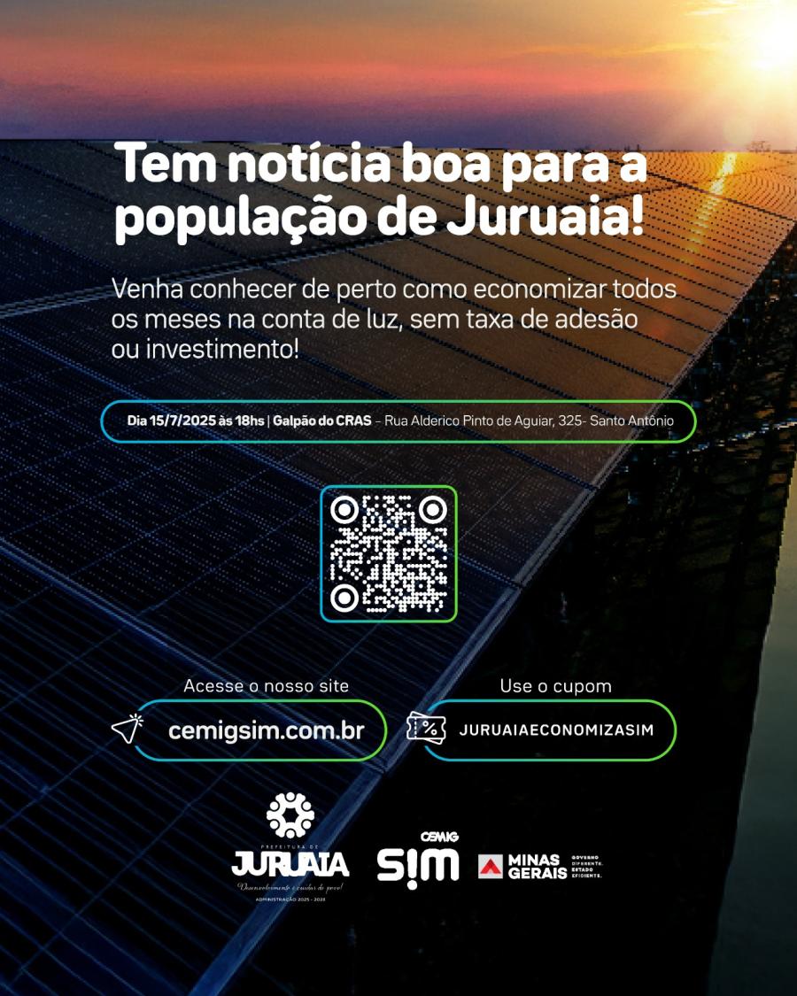 Juruaia adota energia limpa e oferece desconto na conta de luz para moradores, empresários e produtores rurais