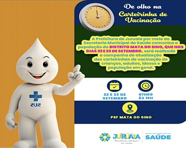 DISTRITO MATA DO SINO DE OLHO NA CARTEIRINHA DE VACINAÇÃO
