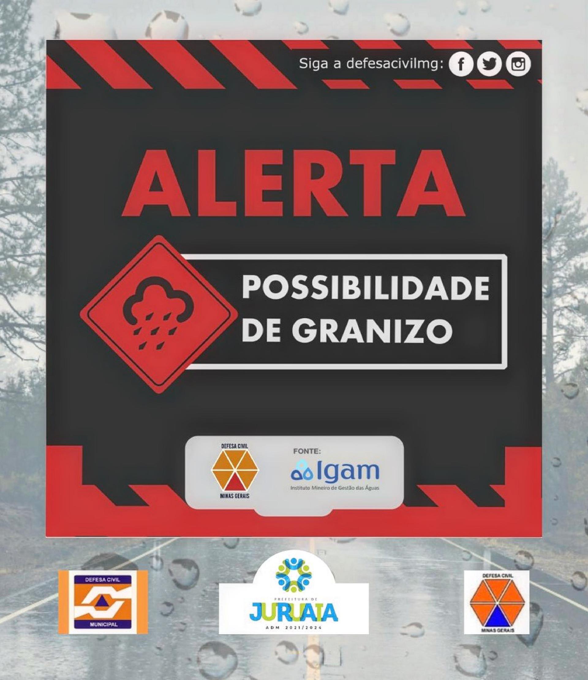 ALERTA de Tempestade Severa com granizo