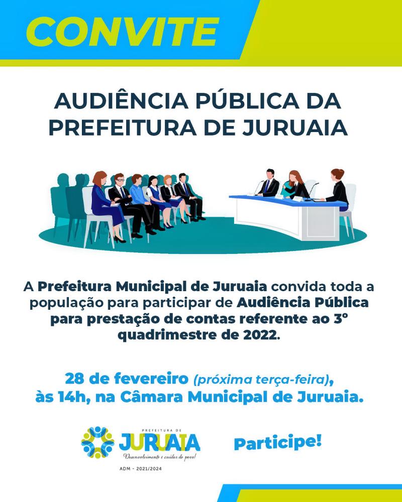 CONVITE - AUDIÊNCIA PÚBLICA DA PREFEITURA DE JURUAIA