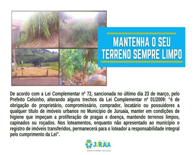 MANTENHA O SEU TERRENO SEMPRE LIMPO