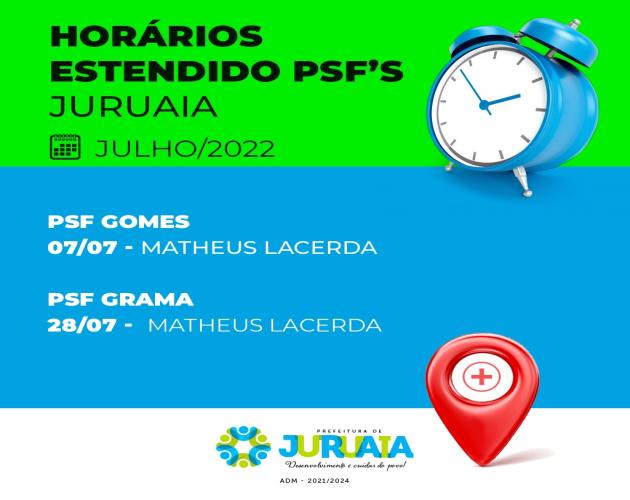 CONFIRA AS DATAS DOS ATENDIMENTOS EM HORÁRIO ESTENDIDO NOS PSFs