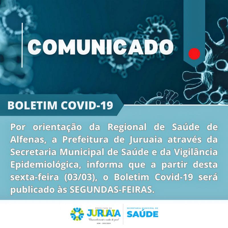 COMUNICADO: BOLETIM COVID-19