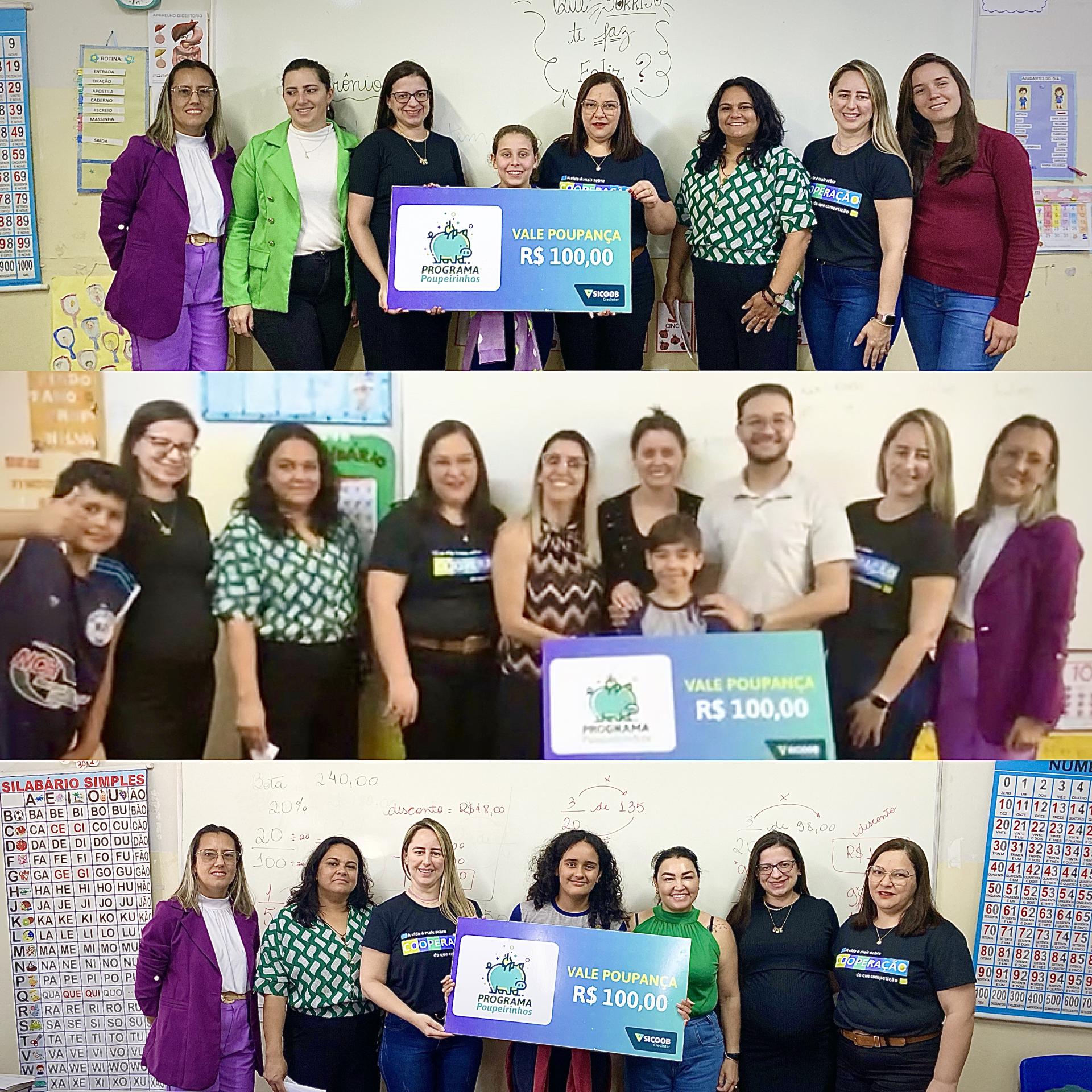ALUNOS DE JURUAIA RECEBEM PRÊMIO DO PROGRAMA POUPEIRINHOS DO SICOOB CREDINTER