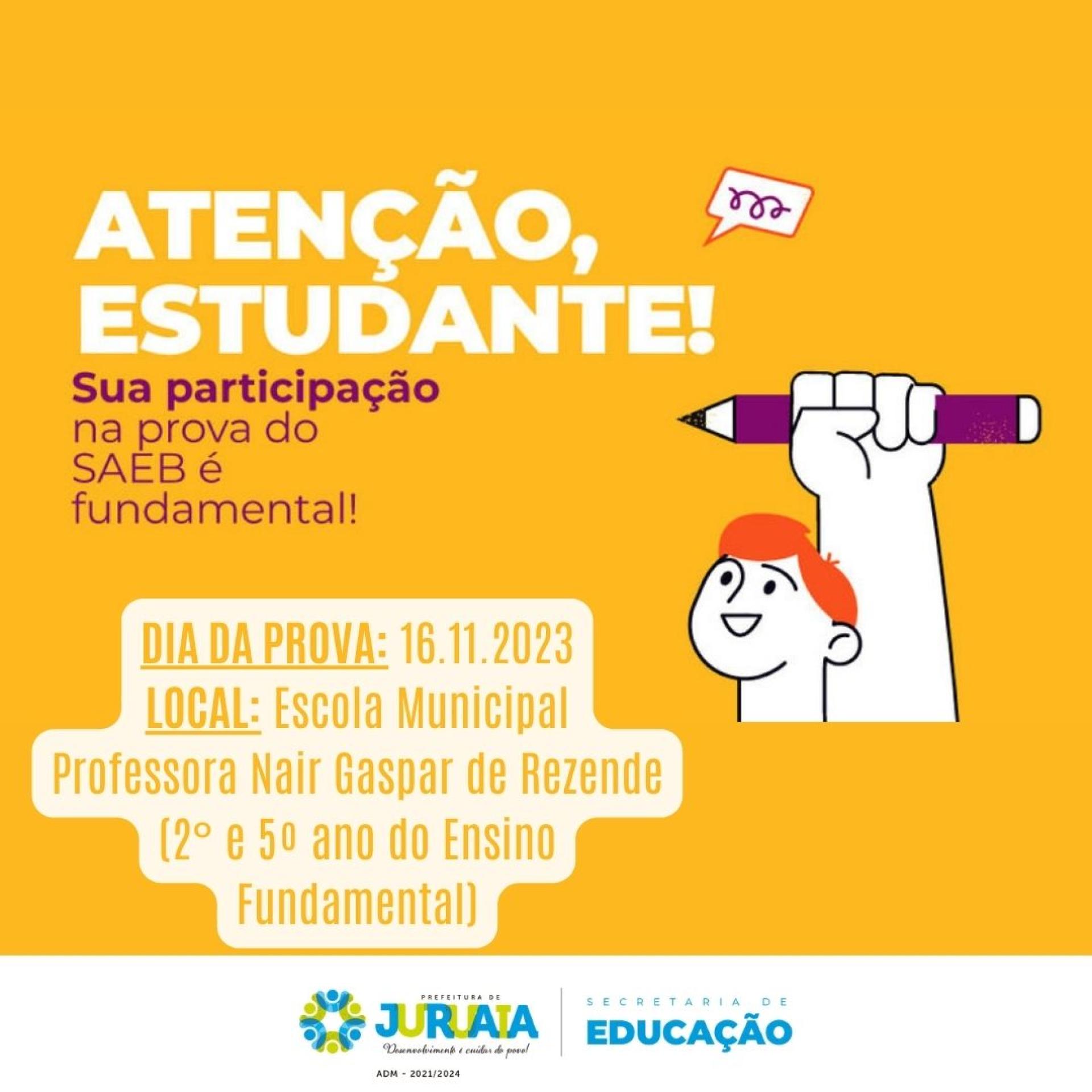 JURUAIA INCENTIVA PARTICIPAÇÃO DE ALUNOS NA PROVA DO SAEB
