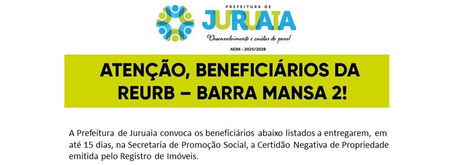 ⚠️ ATENÇÃO, BENEFICIÁRIOS DA REURB – BARRA MANSA 2! ⚠