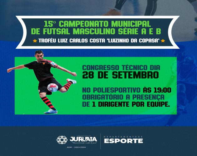 ESPORTE DE JURUAIA PROMOVE O 15º CAMPEONATO MUNICIPAL DE FUTSAL MASCULINO