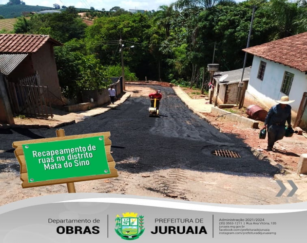 O Departamento de Obras da Prefeitura de Juruaia trabalhou no distrito Mata do Sino