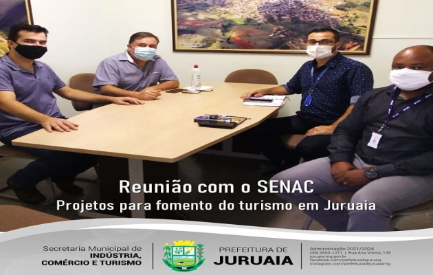 O prefeito Alvinho e o Secretário de Indústria, Comércio e Turismo - José Antônio, receberam nesta segunda-feira (08/02) o Diretor do Senac
