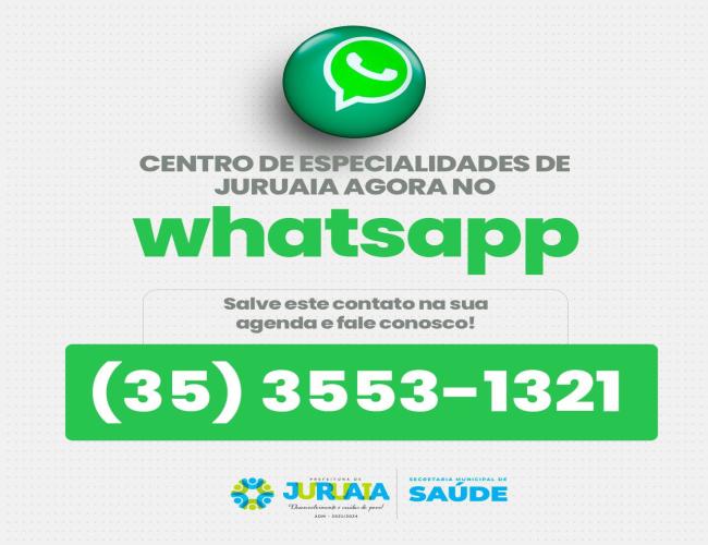 CENTRO DE ESPECIALIDADES DE JURUAIA AGORA NO WHATSAPP