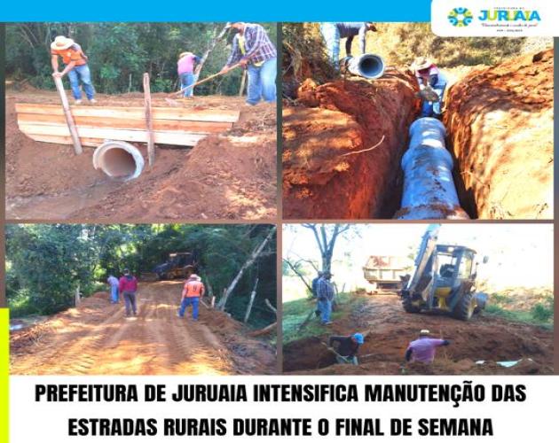 PREFEITURA DE JURUAIA INTENSIFICA MANUTENÇÃO DAS ESTRADAS RURAIS DURANTE O FINAL DE SEMANA