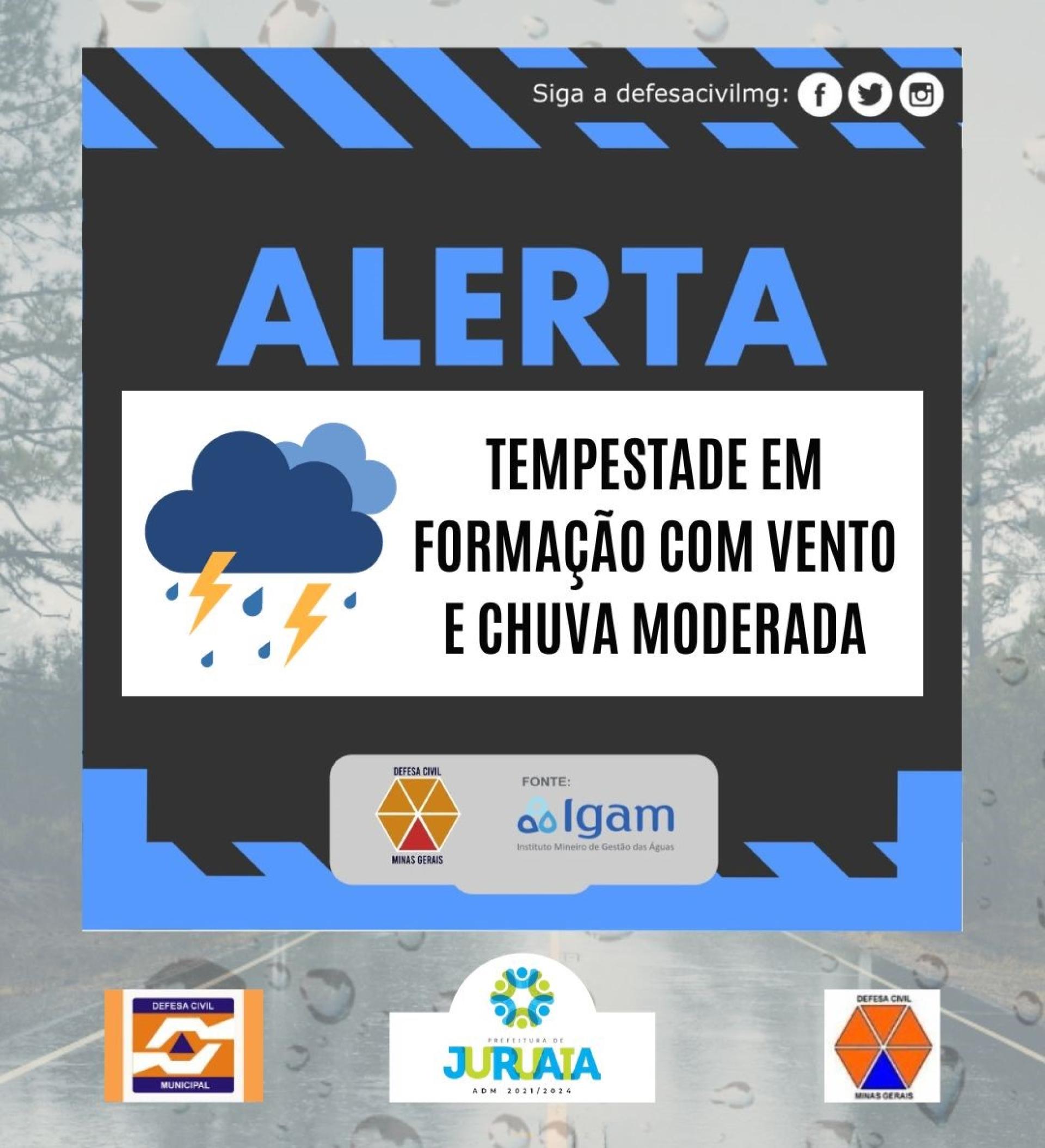 ALERTA DE TEMPESTADE COM VENDAVAL E CHUVA FORTE