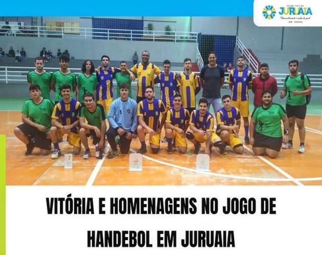 VITÓRIA E HOMENAGENS NO JOGO DE HANDEBOL EM JURUAIA
