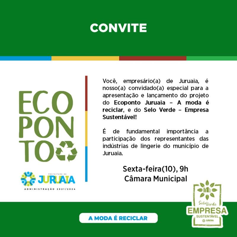 CONVITE - LANÇAMENTO DO PROJETO ECOPONTO JURUAIA