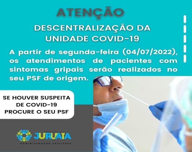 DESCENTRALIZAÇÃO DA UNIDADE COVID-19