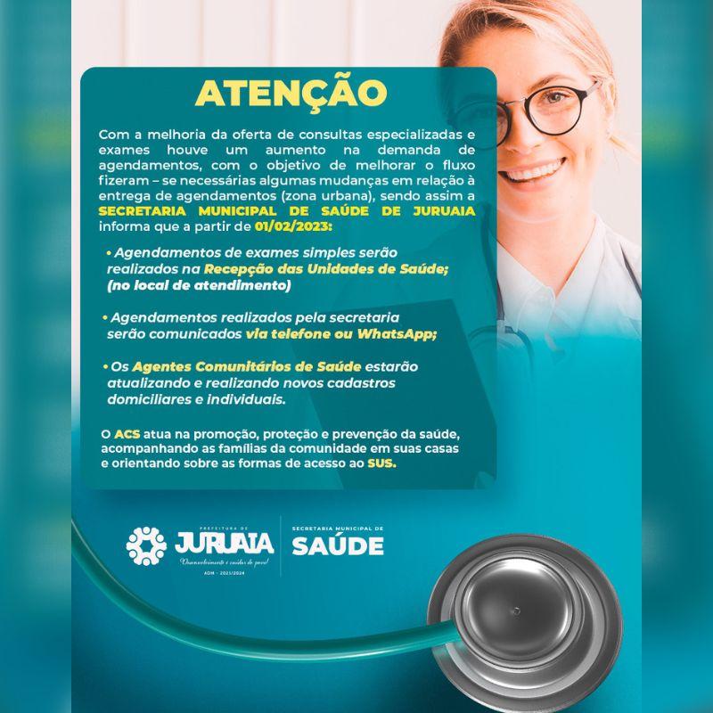 ATENÇÃO - COMUNICADO DA SECRETARIA MUNICIPAL DE SAÚDE