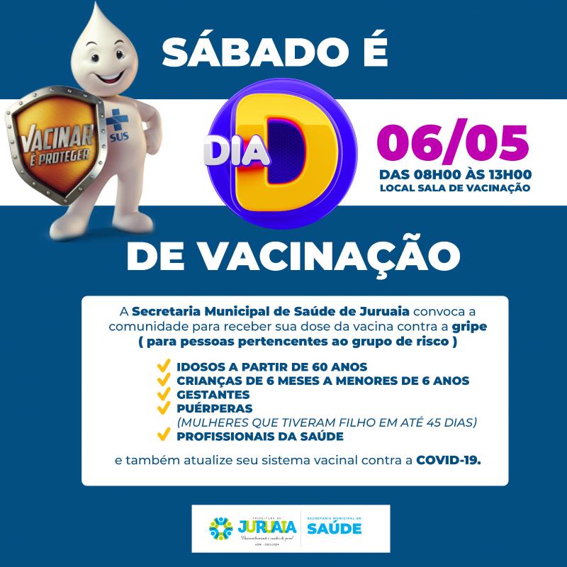 SÁBADO É DIA D DE VACINAÇÃO