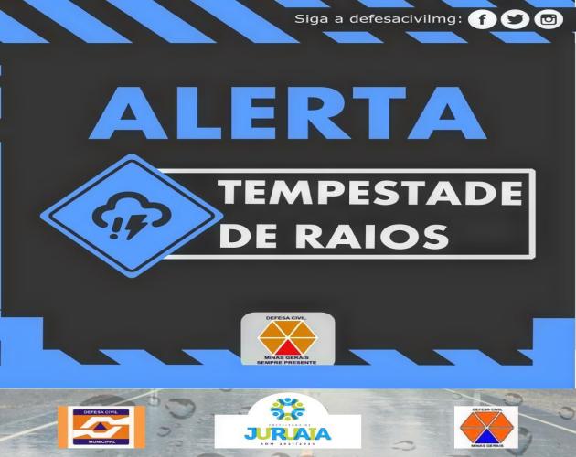 ALERTA de possibilidade Tempestade Severa com raios
