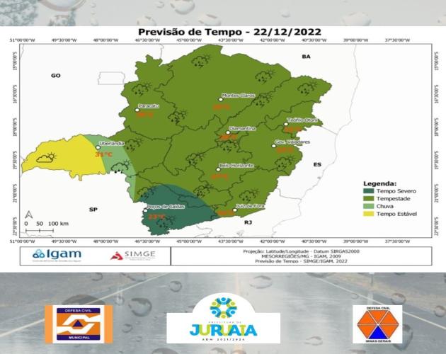 PREVISÃO DE TEMPO 22/12/2022