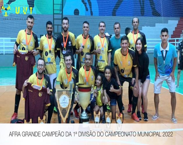 NOITE DE GRANDES EMOÇÕES NA FINAL DO CAMPEONATO MUNICIPAL DE FUTSAL 1ª E 2ª DIVISÃO