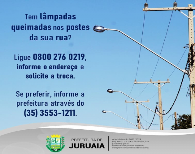 Tem lâmpadas queimadas nos postes da sua rua?